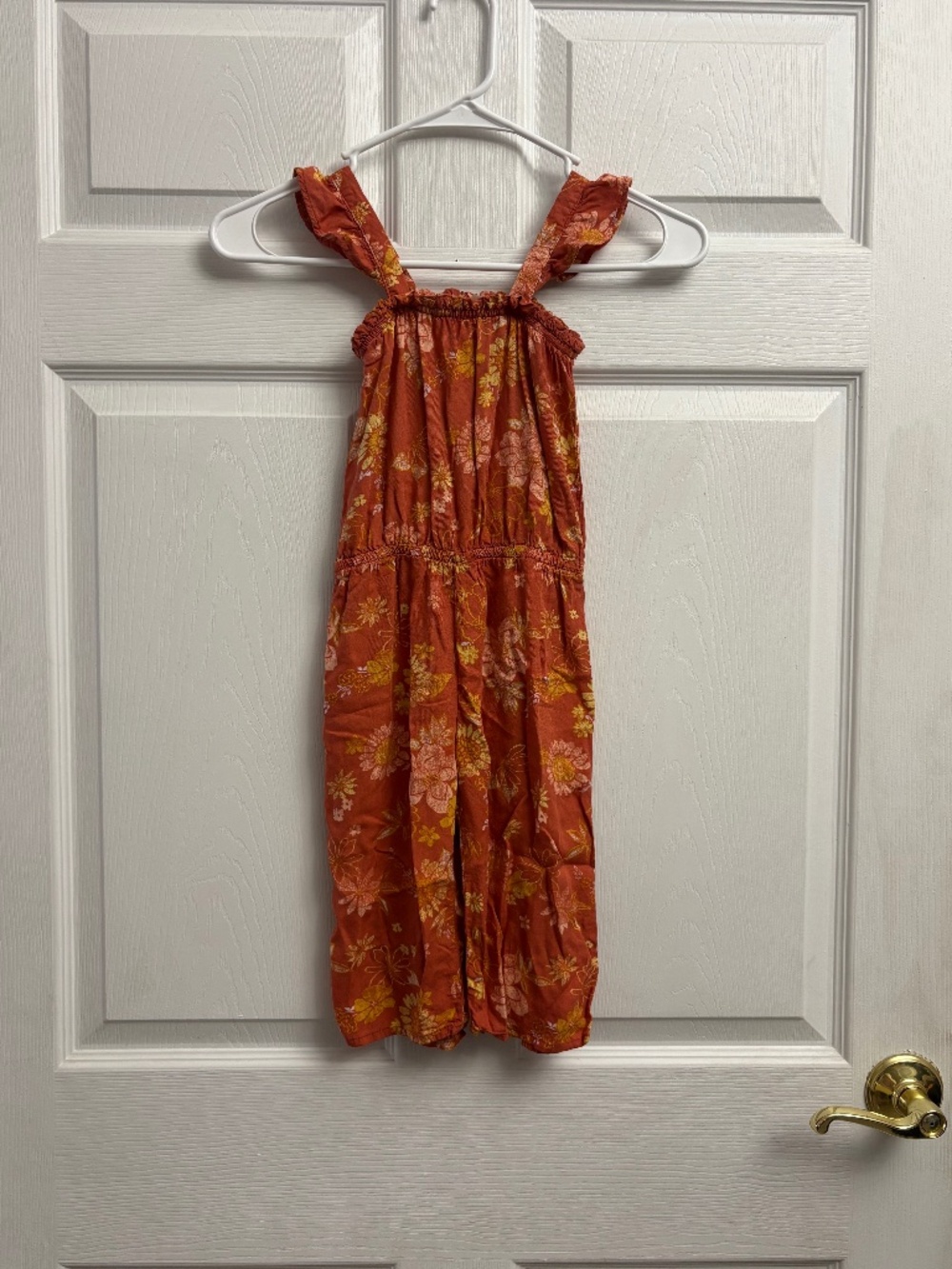 Girls OshKosh Short Sleeve Floral Print Jumpsuit